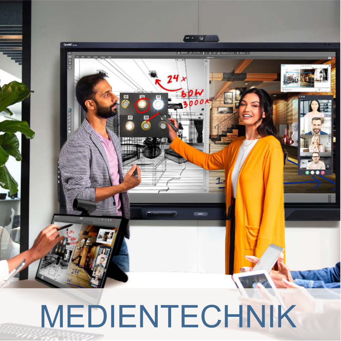 Medientechnik mit SMART Board bei Büro Albers