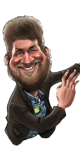 Karikatur von einem Mitarbeiter (Ansgar)