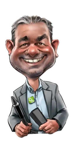 Karikatur von einem Mitarbeiter (Carsten)