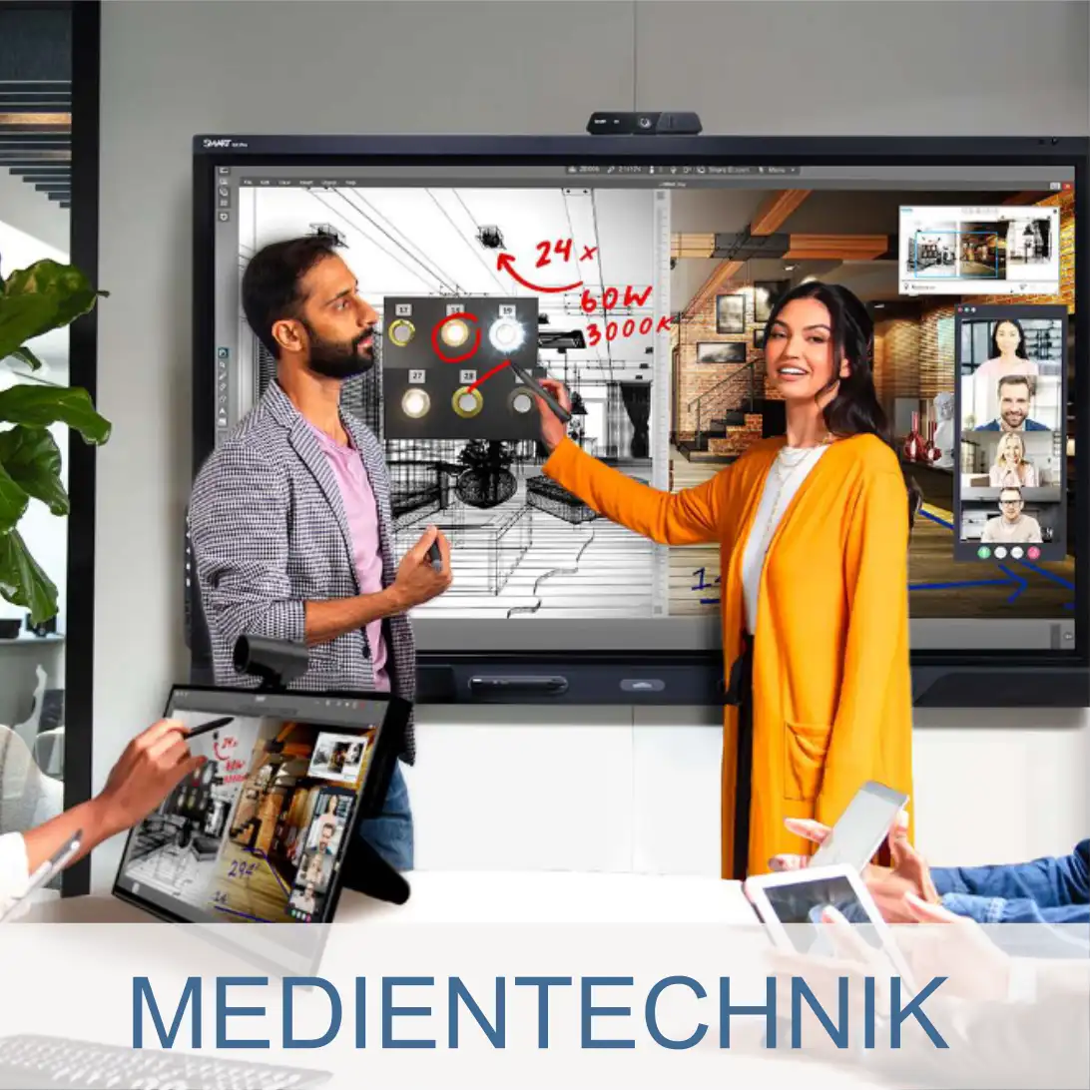 Medientechnik mit SMART Board bei Büro Albers
